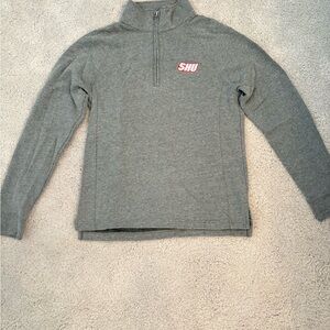Sacred Heart University Gray Zip Up Sweatshirt with Collar